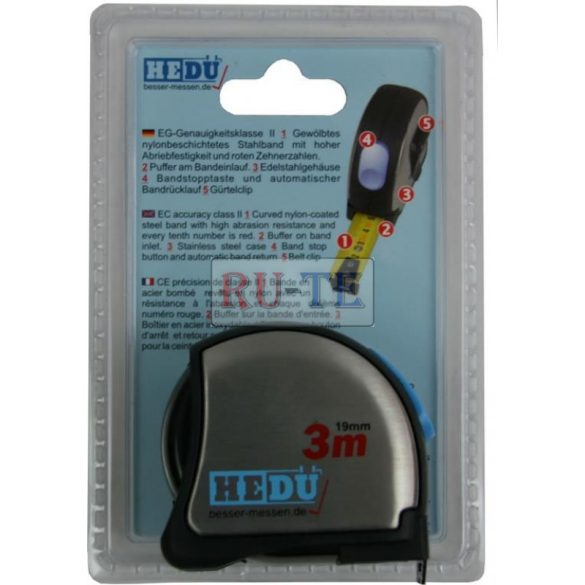 Mérőszalag 3 méteres, rozsdamentes házban